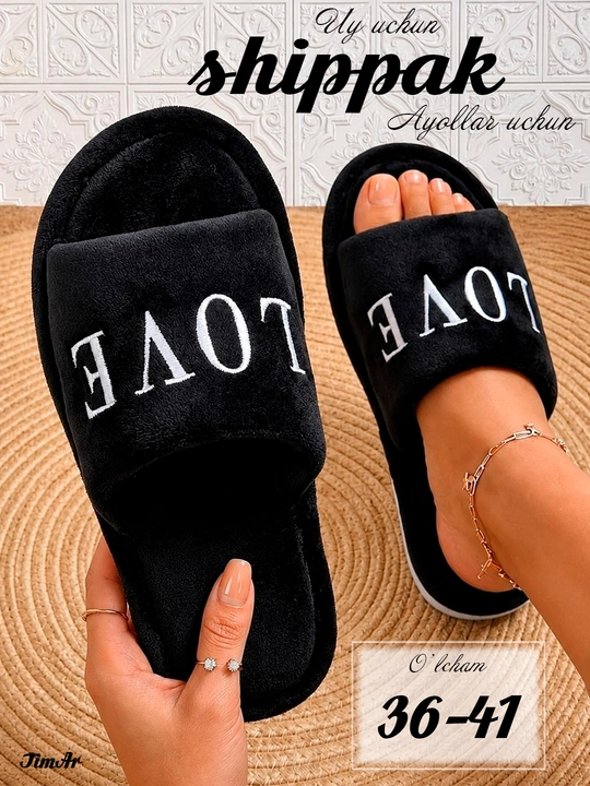 Ayollar uy shippagi, ochiq uchli, issiq, tagcharmi EVA, 36-41 o‘lchamlarda, kuz-qish uchun