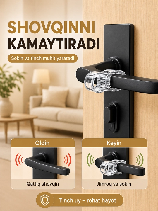 Eshik tutqichi silikon himoyasi 5 dona, devor zarbasidan saqlovchi stopor