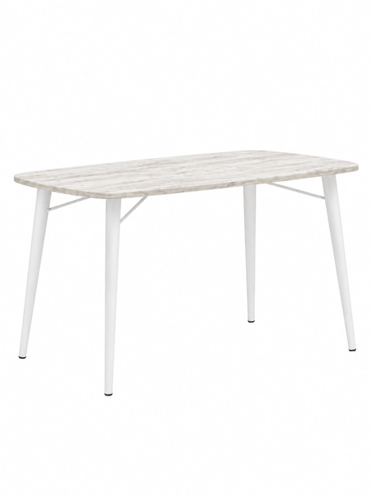AIKO Geneva oshxona stoli, 6 kishilik, ovqatlanish stoli, metall karkas, 120 x 80 sm
