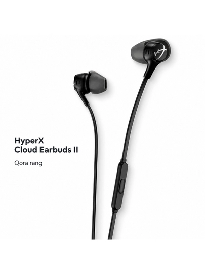 HyperX Earbuds II проводные наушники с мощным звуком, басом и микрофоном