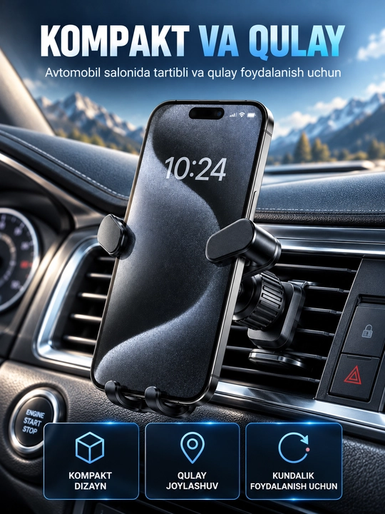 Avtomobilda telefon tutqichi, telefon mahkamlagichi
