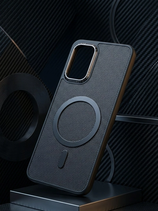 Samsung Galaxy A13 uchun g‘ilof, qora, teksturali, MagSafe’siz