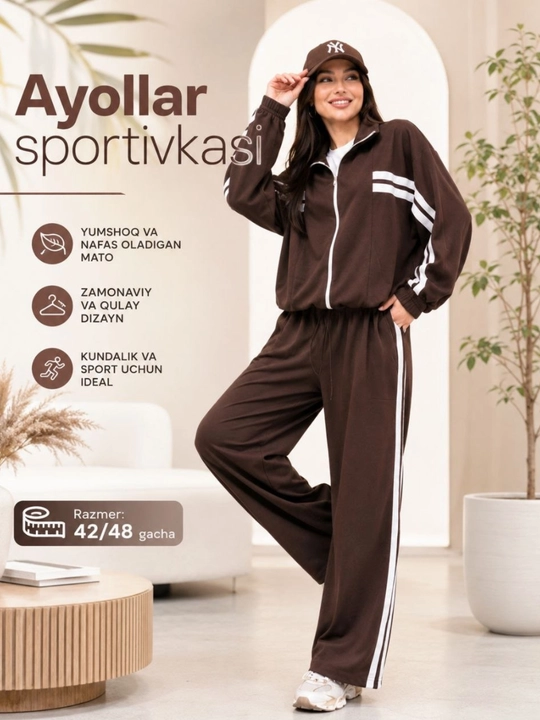 Ayollar sportivkasi, sport kostyumi, ayollar kiyimi, zamonaviy sport kiyim - 