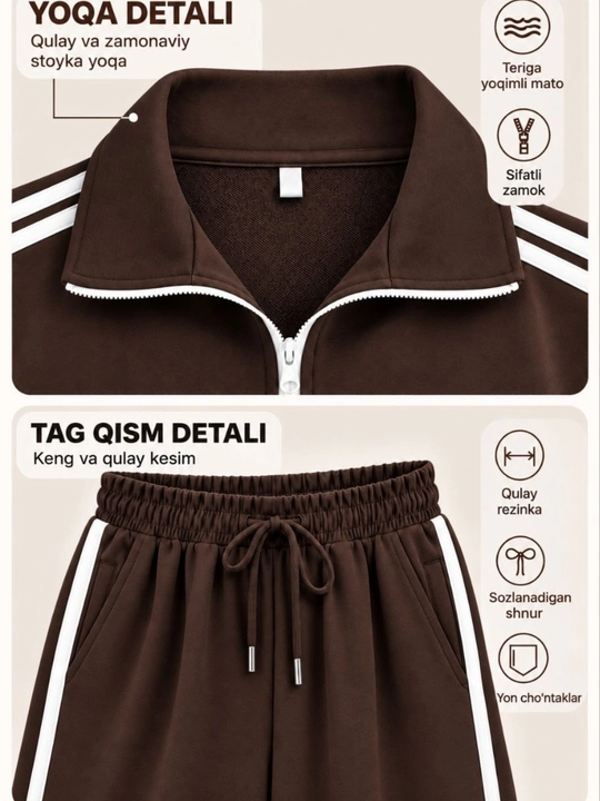 Ayollar sportivkasi, sport kostyumi, ayollar kiyimi, zamonaviy sport kiyim