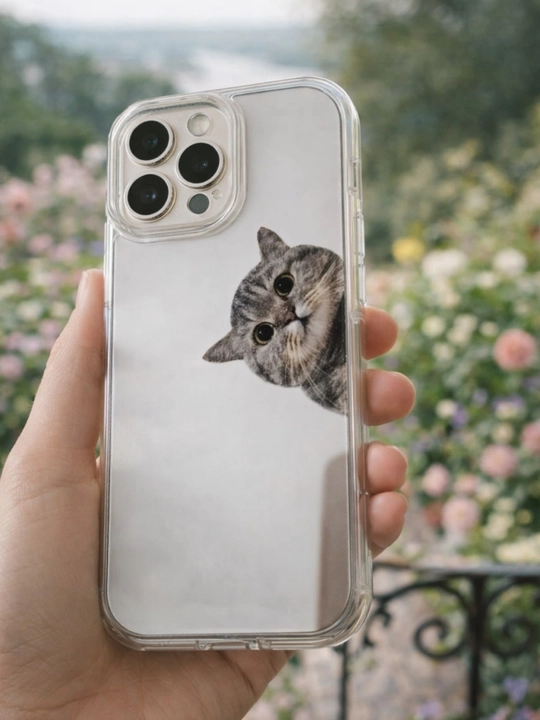 Чехол с зеркалом и принтом для iPhone
