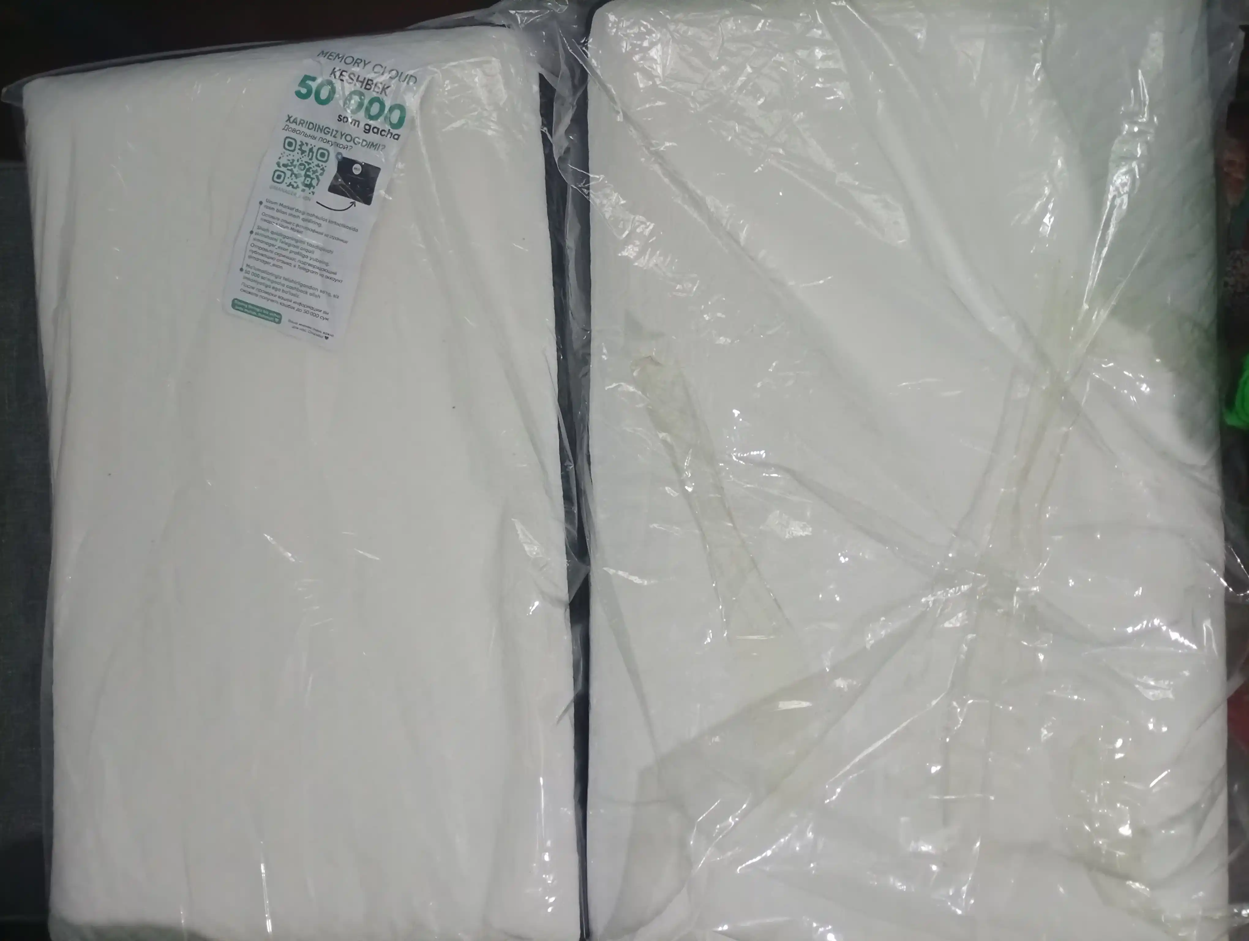 To‘plamda 1-2 ta ortopedik yostiq, Memory Foam 65x40 sm o‘lchamdagi anatomik uyqu yostig‘i