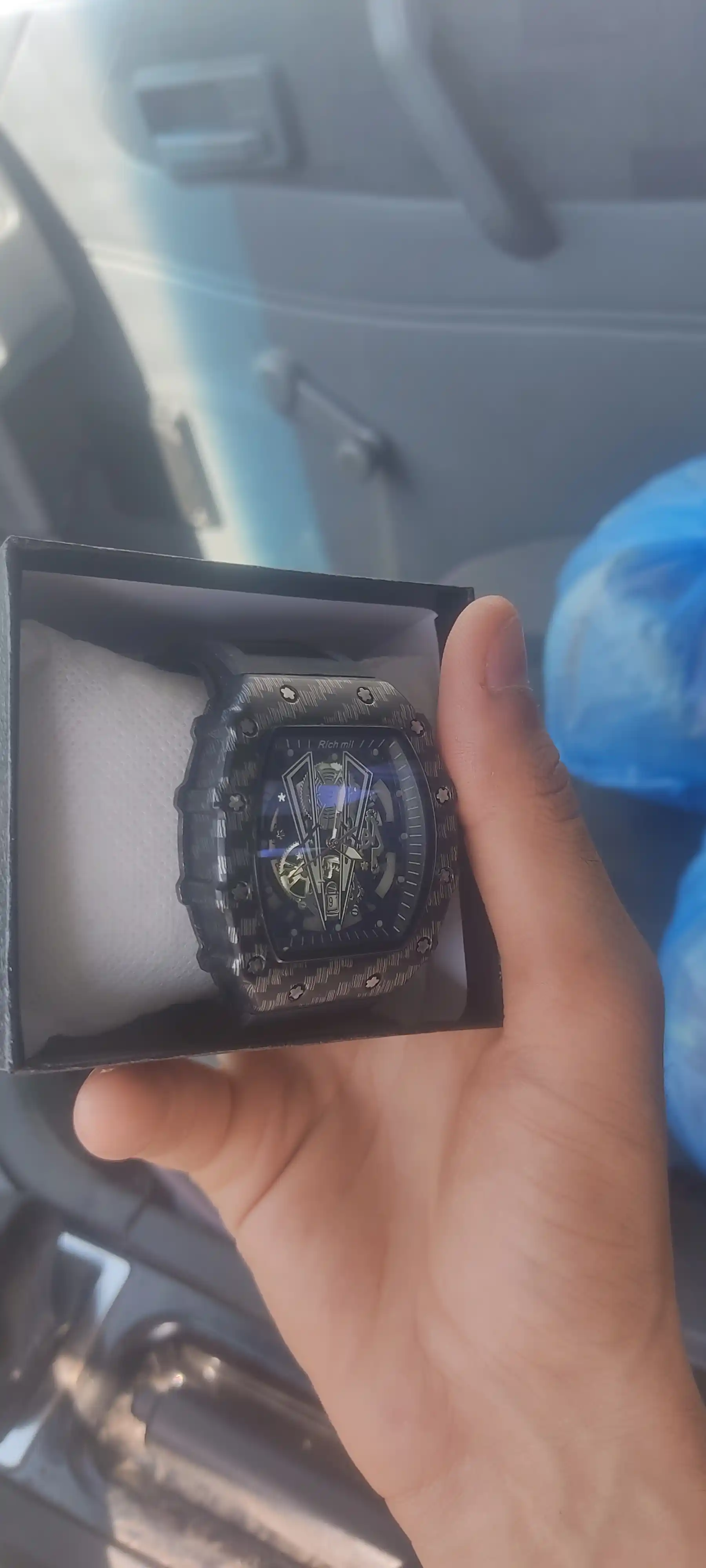 Erkaklar qo‘l soati Richard Mille, sport uslubidagi skelet quartz soat