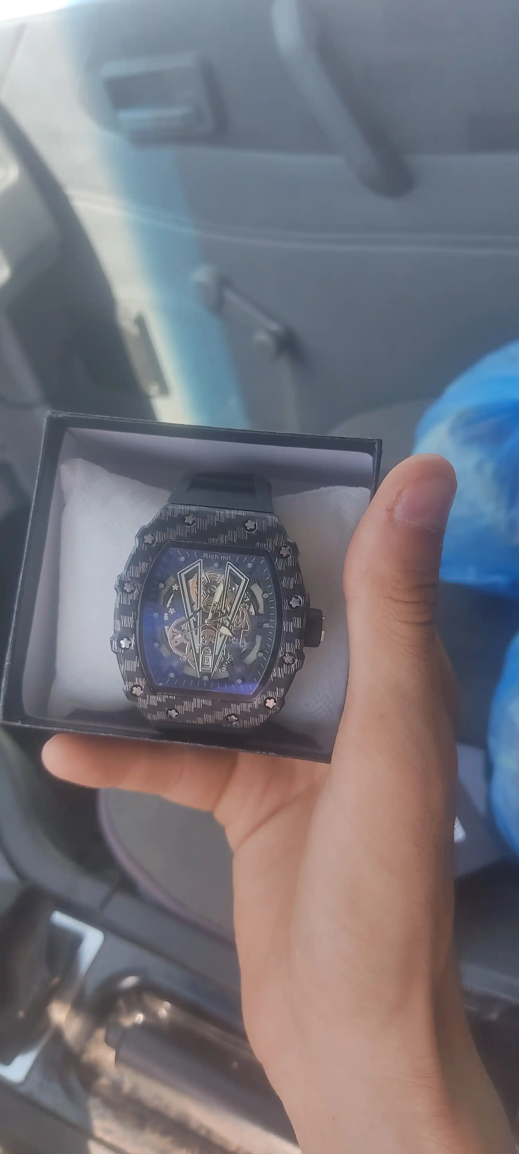 Erkaklar qo‘l soati Richard Mille, sport uslubidagi skelet quartz soat
