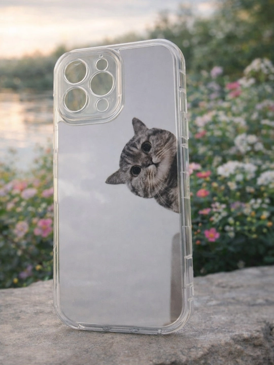 Чехол с зеркалом и принтом для iPhone