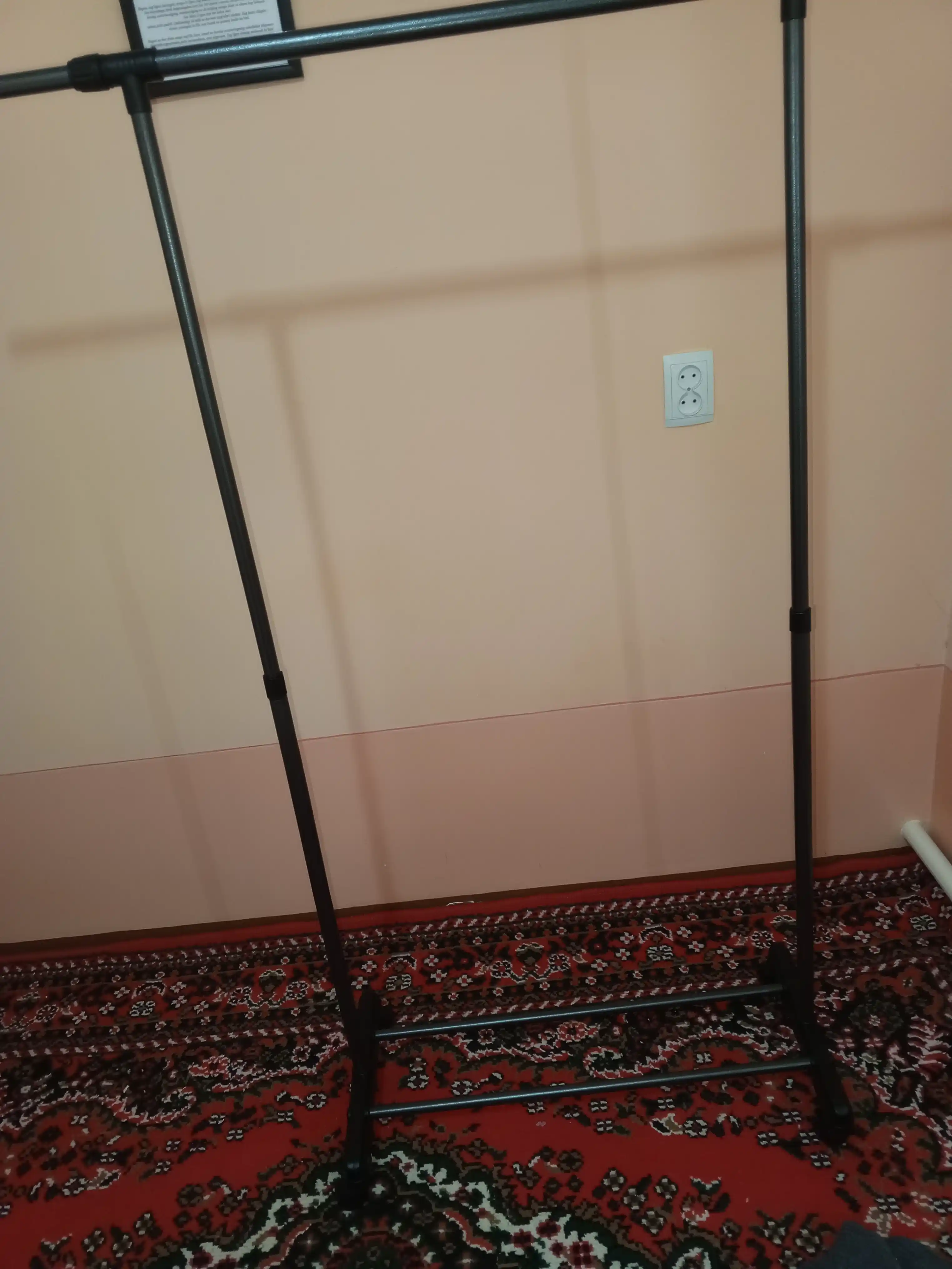 Вешалка стойка, напольная, на колесах, гардероб вешалка 85-140х150х38