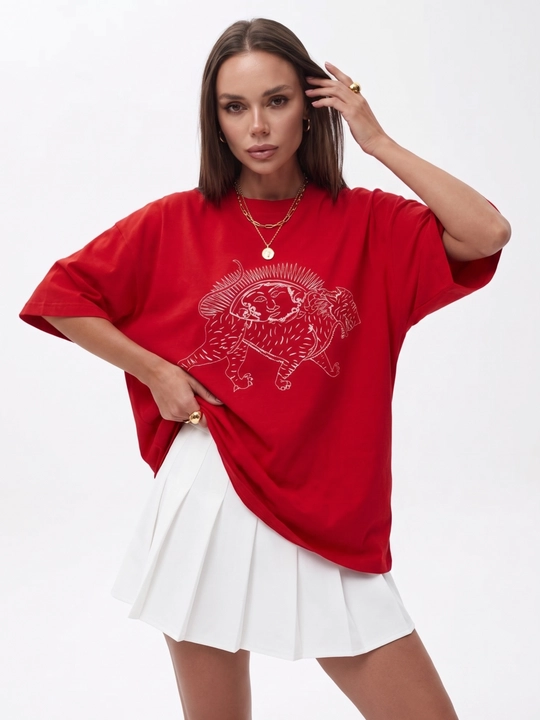UMA ayollar uchun grafik art-printli Oversize futbolka