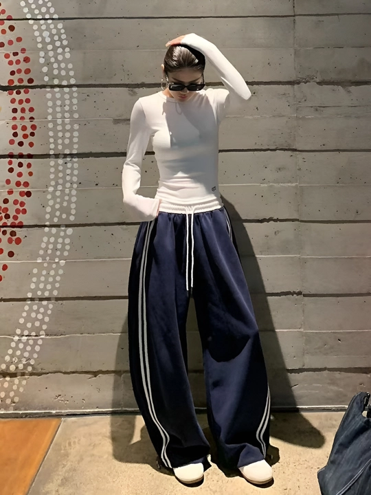 Широкие спортивные брюки для женщин и девушек, повседневные Baggy Y2K джоггеры - 