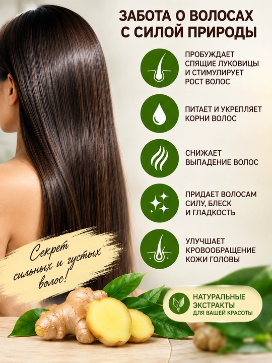 Массажный крем для волос с имбирём Flower Ginger, 500 мл