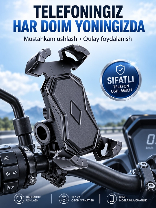 Avtomobilda telefon tutqichi, telefon mahkamlagichi - 
