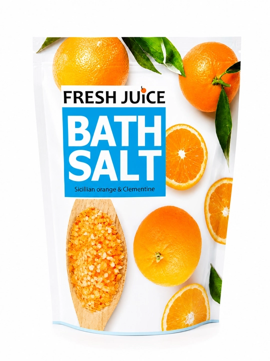 Соль для ванн Fresh Juice , с морской солью со вкусом cицилийский апельсин и клементин - 
