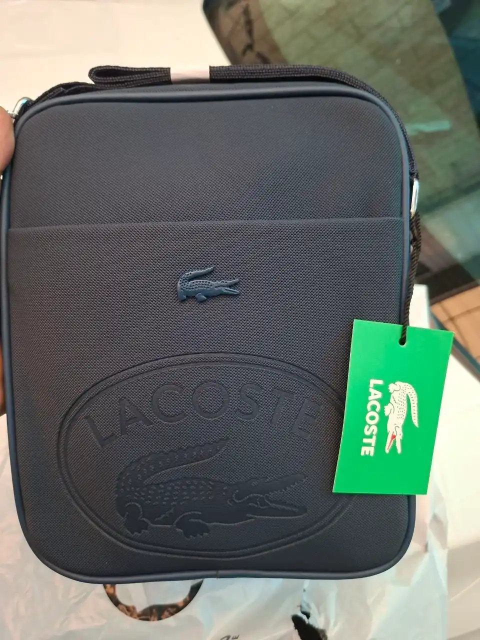Мужская сумка через плечо, кроссбоди, стиль Lacoste, влагостойкая барсетка