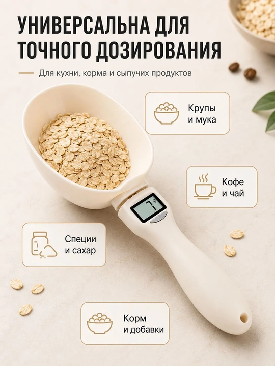 Raqamli displeyli elektron o‘lchov qoshiq-tarozi 800 g 250 ml