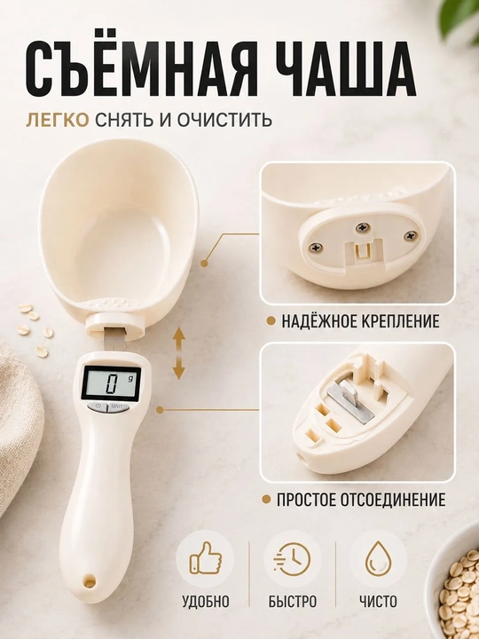 Raqamli displeyli elektron o‘lchov qoshiq-tarozi 800 g 250 ml