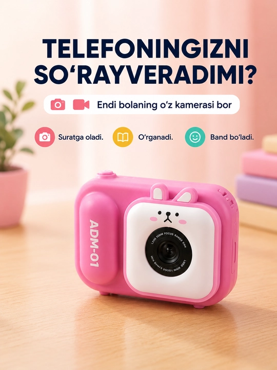 ADM-01 zamonaviy bolalar fotoapparati, bolalar uchun raqamli kamera,qiziqarli fotokamera