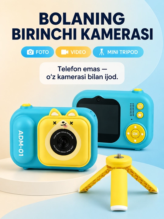 ADM-01 zamonaviy bolalar fotoapparati, bolalar uchun raqamli kamera,qiziqarli fotokamera