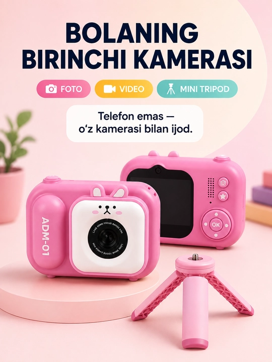 ADM-01 zamonaviy bolalar fotoapparati, bolalar uchun raqamli kamera,qiziqarli fotokamera