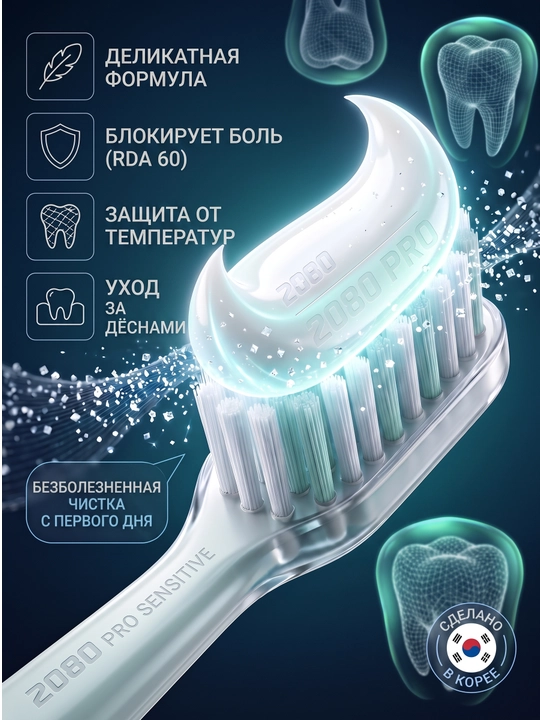 Зубная паста для взрослых от 12 лет отбеливающая зубы и десны Dr.clinic 2080, Корея 120 мл