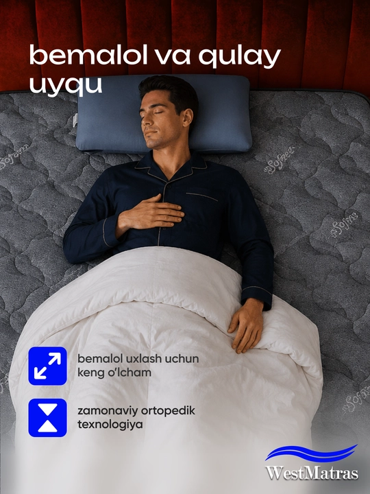 Набор 4в1 WestMatras Sofree - Безпружинный матрас, топпер, наматрасник