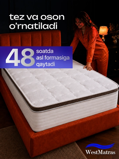 West Home CloudRest Topper 10sm – Cloud HB Jakard premium uyqu texnologiyasi 5 yil kafolat