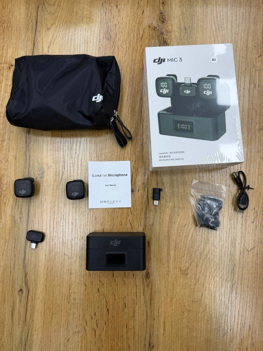 Simsiz Mikrofon 2TX+1RX, Type-C va Lightning Adapter, Shovqinni Kamaytirish