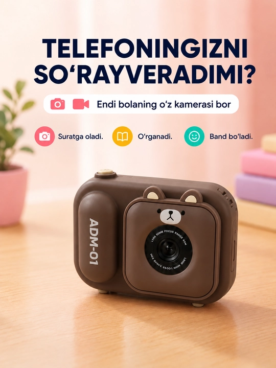 ADM-01 zamonaviy bolalar fotoapparati, bolalar uchun raqamli kamera,qiziqarli fotokamera
