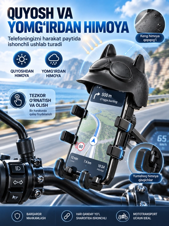 Avtomobilda telefon tutqichi, telefon mahkamlagichi