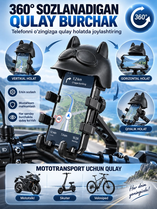 Avtomobilda telefon tutqichi, telefon mahkamlagichi