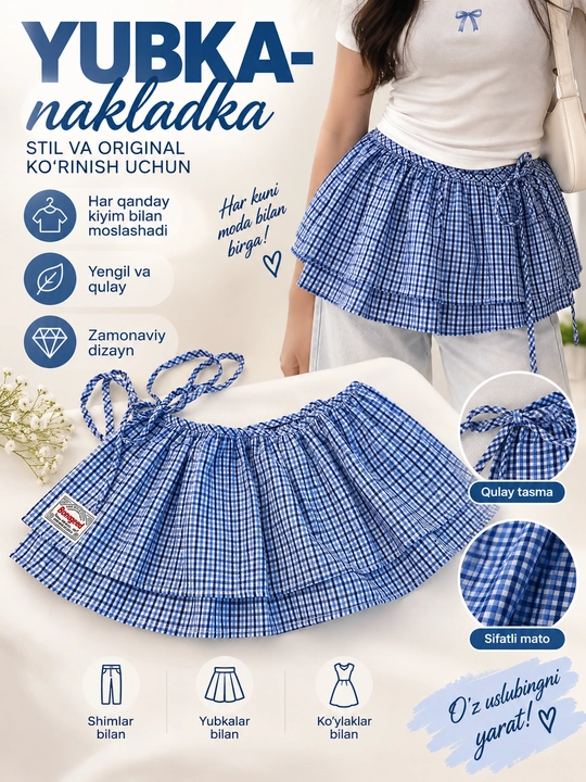 Yubka nakladka stil va orginal ko'rinish uchun - 