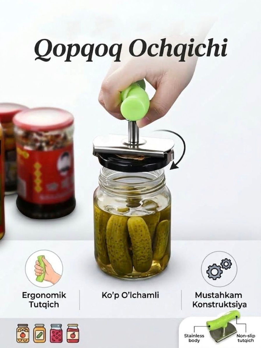 Многофункциональная открывалка для банок и крышек 2x10 - 