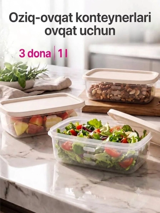 Пластиковые контейнеры для продуктов 3/7 шт, для хранения еды