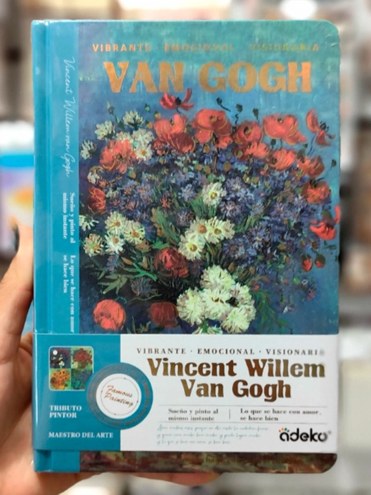 VANGOGH Bloknot daftar, 128×188 mm, 160 varoq, 3D relyefli kolleksion, dizayn 4 xil dizayn