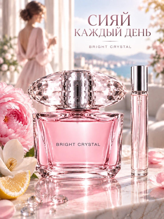 Atir Bright Crystal ayollar uchun, gulli mevali ayollar atiri