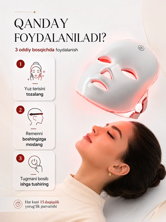 Led yuz maska,Foton yoshartirish vositas, ledniqob, go'zallik yuz vositas, dog'ketqizuvchi