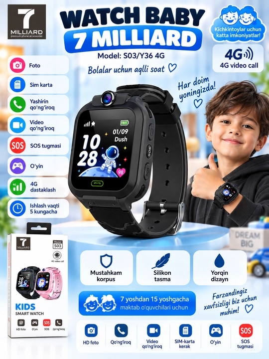 SMART WATCH Bolalar smart soati SIM kartada ishlaydi - 