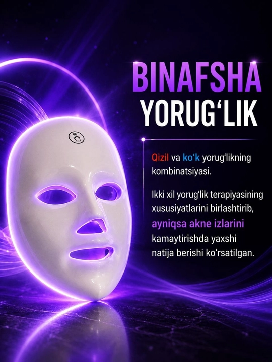 Led yuz maska,Foton yoshartirish vositas, ledniqob, go'zallik yuz vositas, dog'ketqizuvchi