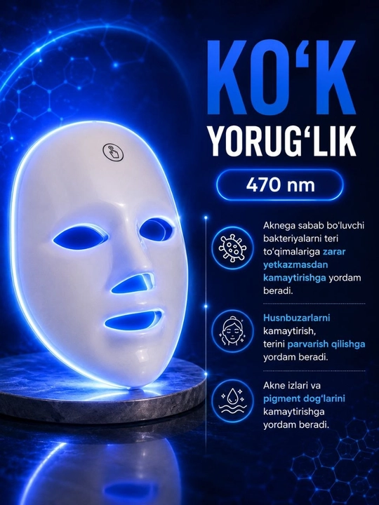 Led yuz maska,Foton yoshartirish vositas, ledniqob, go'zallik yuz vositas, dog'ketqizuvchi