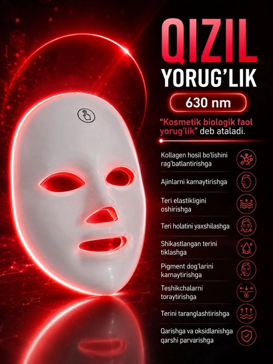 Led yuz maska,Foton yoshartirish vositas, ledniqob, go'zallik yuz vositas, dog'ketqizuvchi