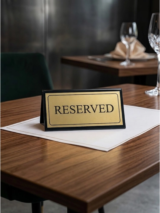 Табличка для стола "Reserved" (Забронировано), премиум пластик, 1 шт - 