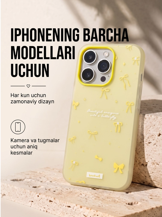 IPhone XR, X, XS, XS Max, 11, 12, 13, 14, 15, 16, Pro, Pro Max uchun g'ilof - 