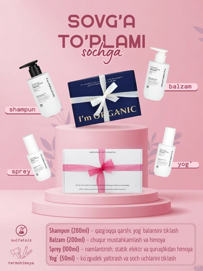 Muammoli sochlar uchun 4 bosqichli soch parvarish to‘plami I'm Organic from Lavender - 
