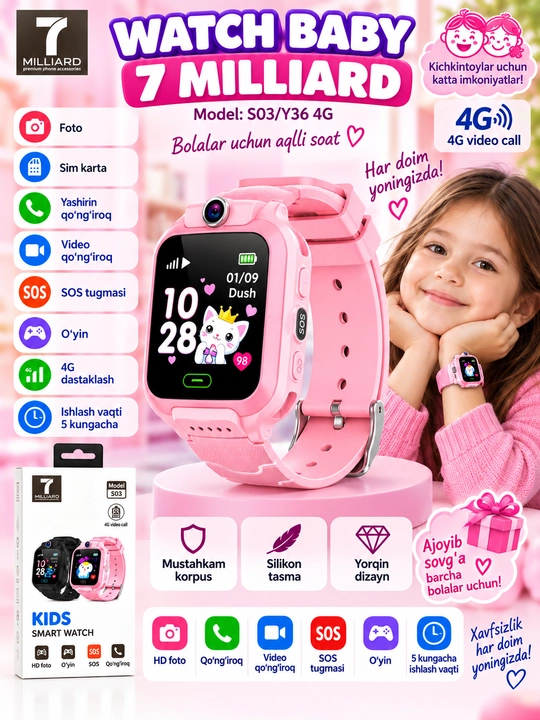SMART WATCH Bolalar smart soati SIM kartada ishlaydi - 
