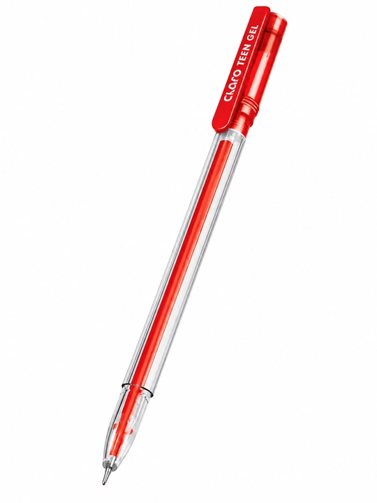Claro Teen Gel 0,6 mm gel ruchka qizil rangli, 10 dona - 