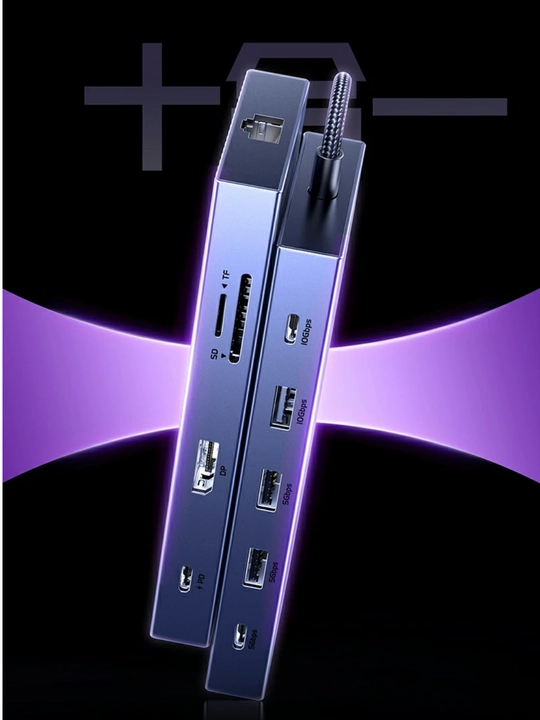UGREEN USB Хаб 10в1 DisplayPort 4K60Гц RJ45 SD/TF PD100Вт USB-C 10Гбит/с CM886 95614