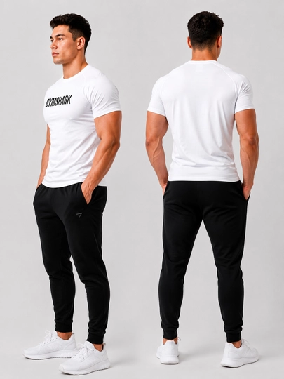 Gymshark Performance — мужской фитнес-рашгард с коротким рукавом