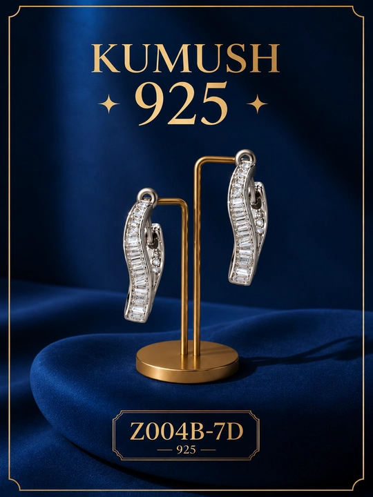 Ayollar uchun 925 probali kumush sirg‘alar, kumushdan tayyorlangan taqinchoq - 